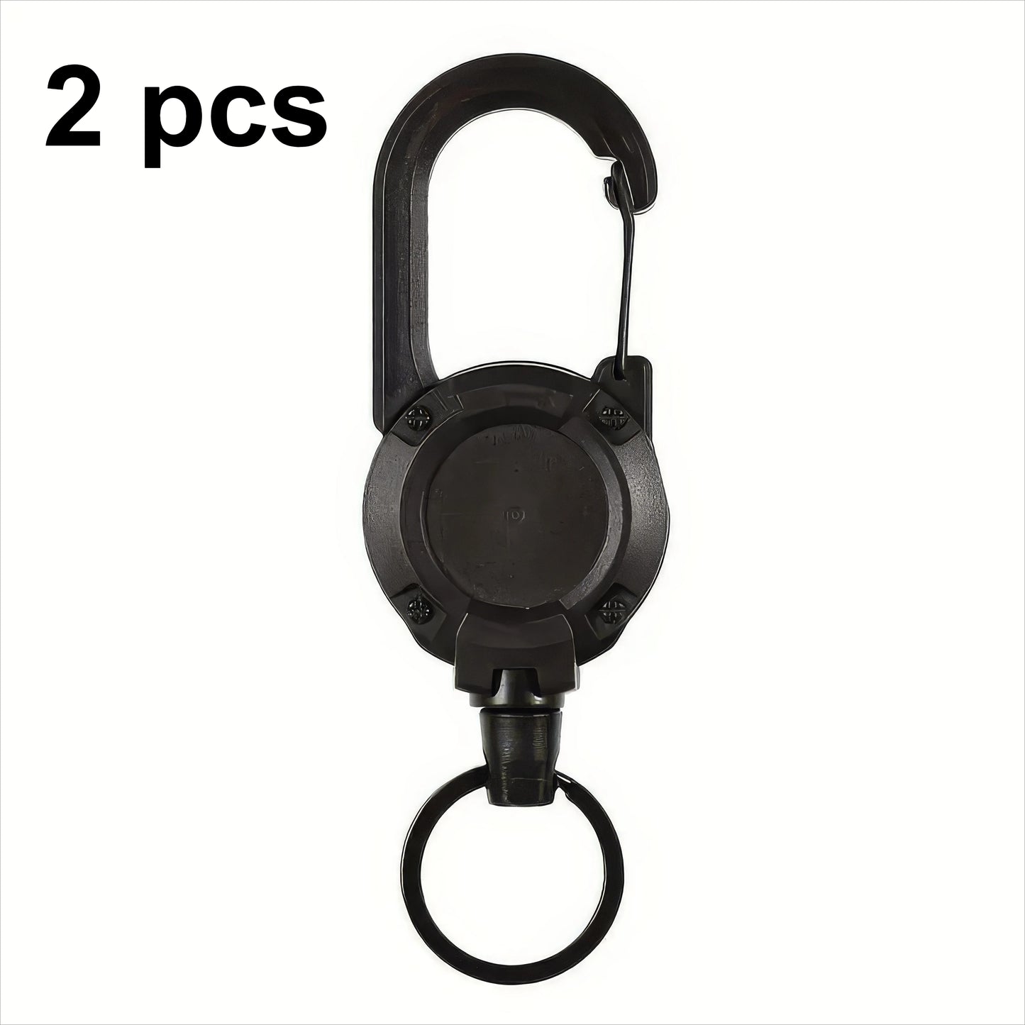 1/2 Piece Retractable Keychain in Black,