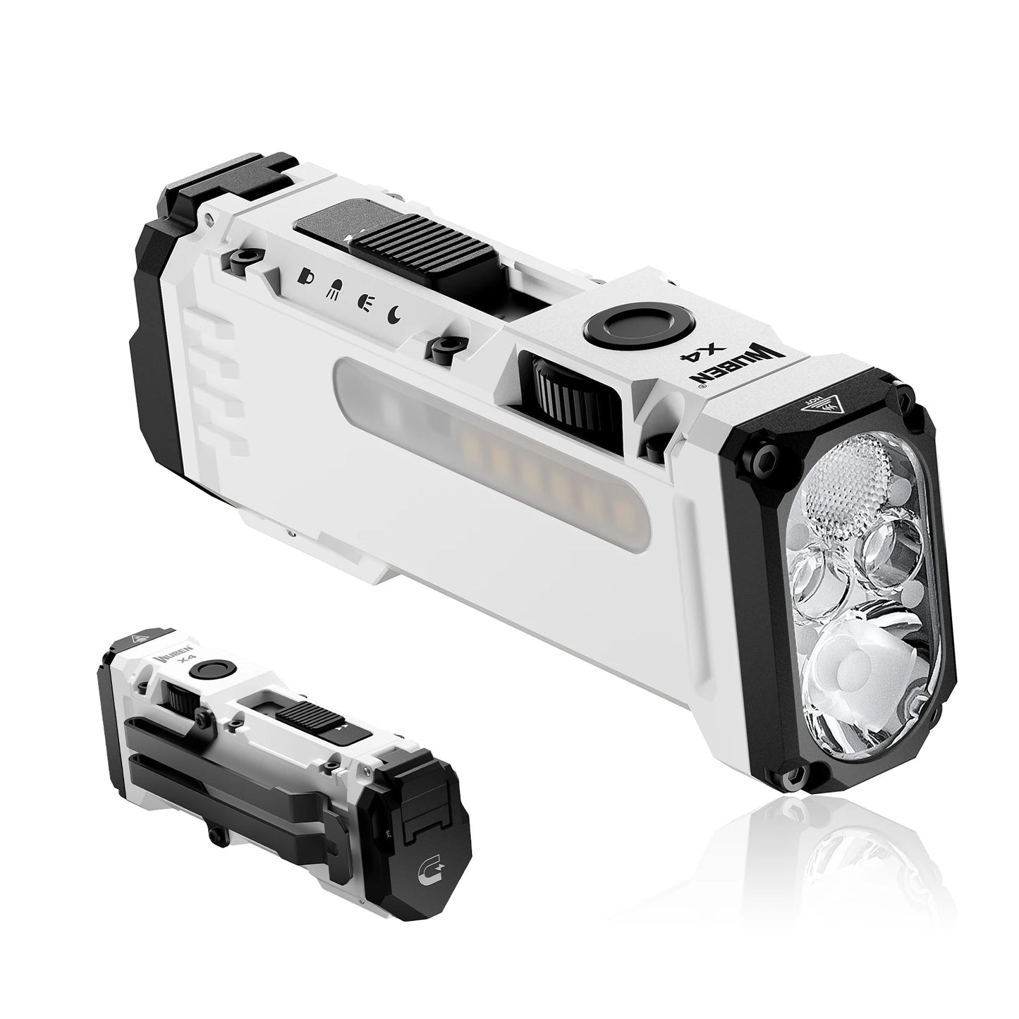 Flat Flashlight with RGB Light, 1500 Lumens Mini Flashlight with Tactical Switch and Magnetic,