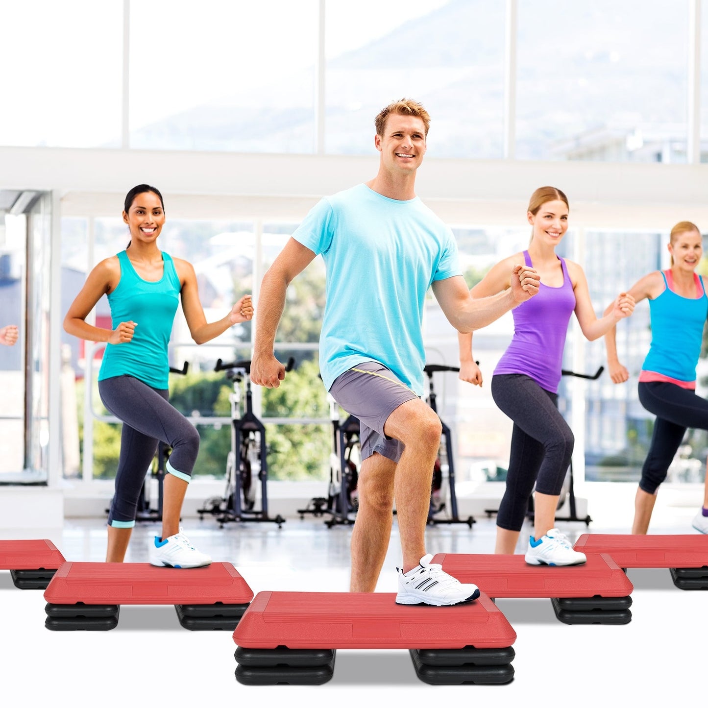 Adjustable Aerobic Stepper Exercise Platform