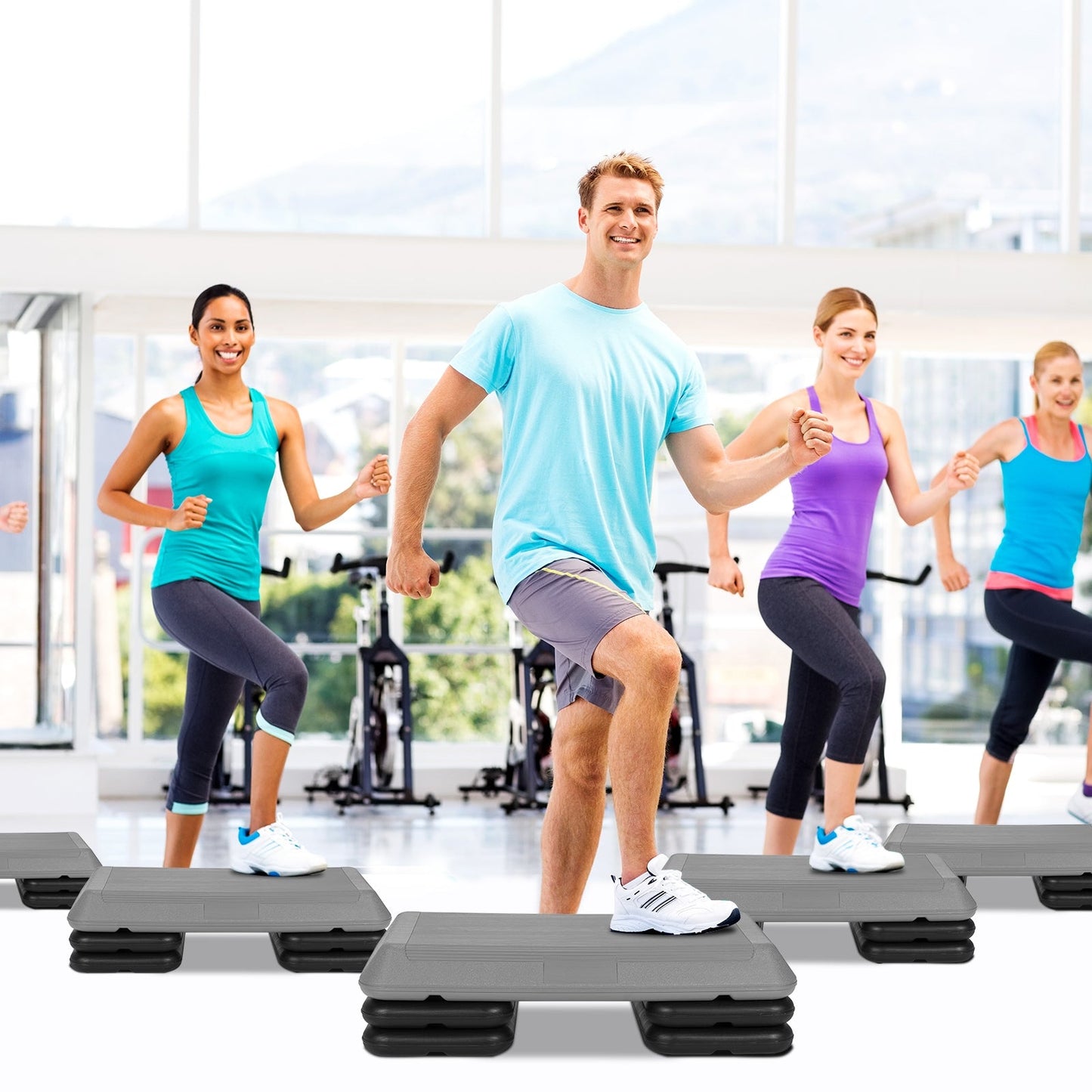 Adjustable Aerobic Stepper Exercise Platform