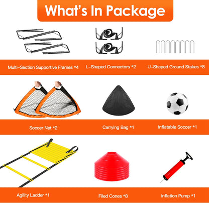 Gbruno Kids Soccer Training Set (4x3 ft Goal)