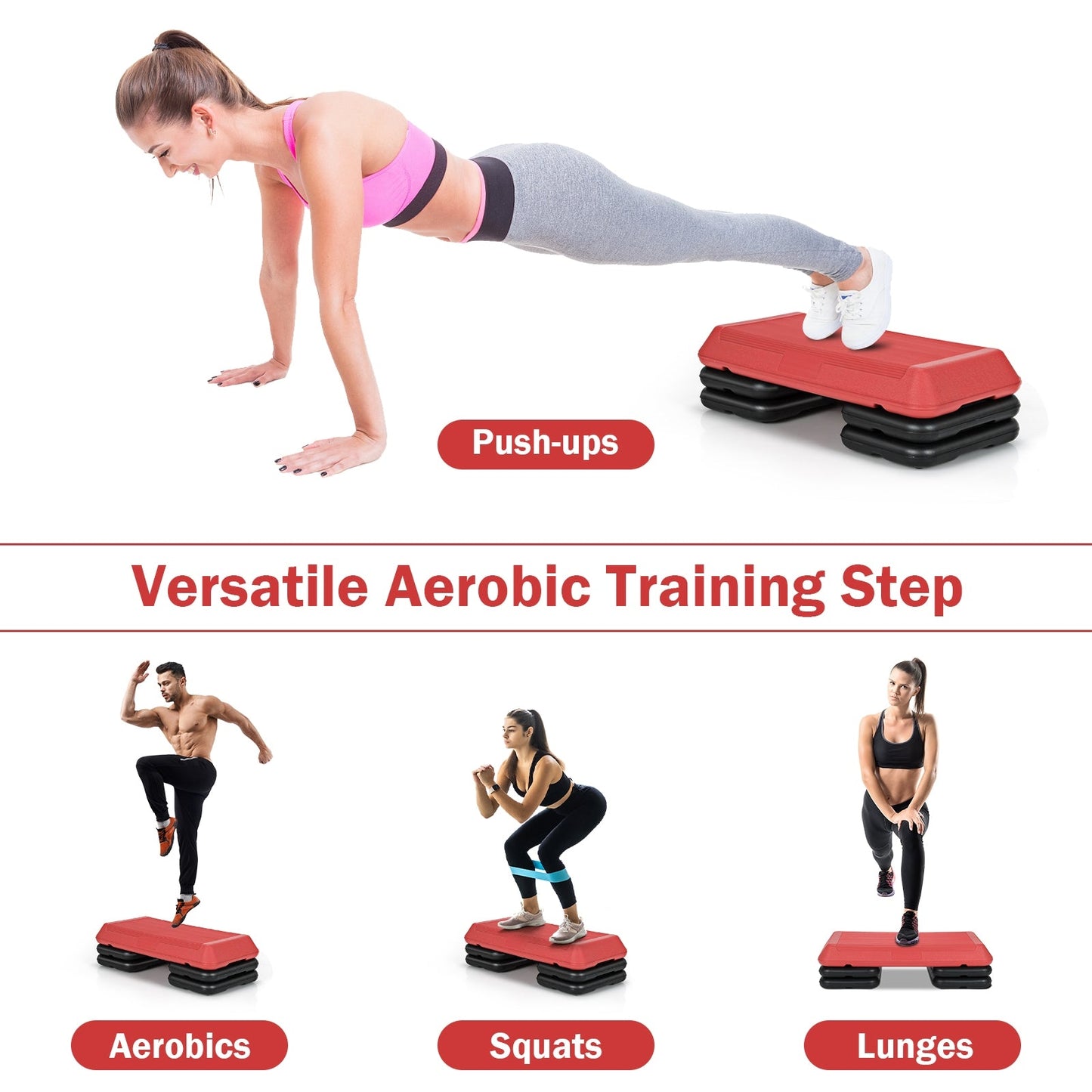 Adjustable Aerobic Stepper Exercise Platform