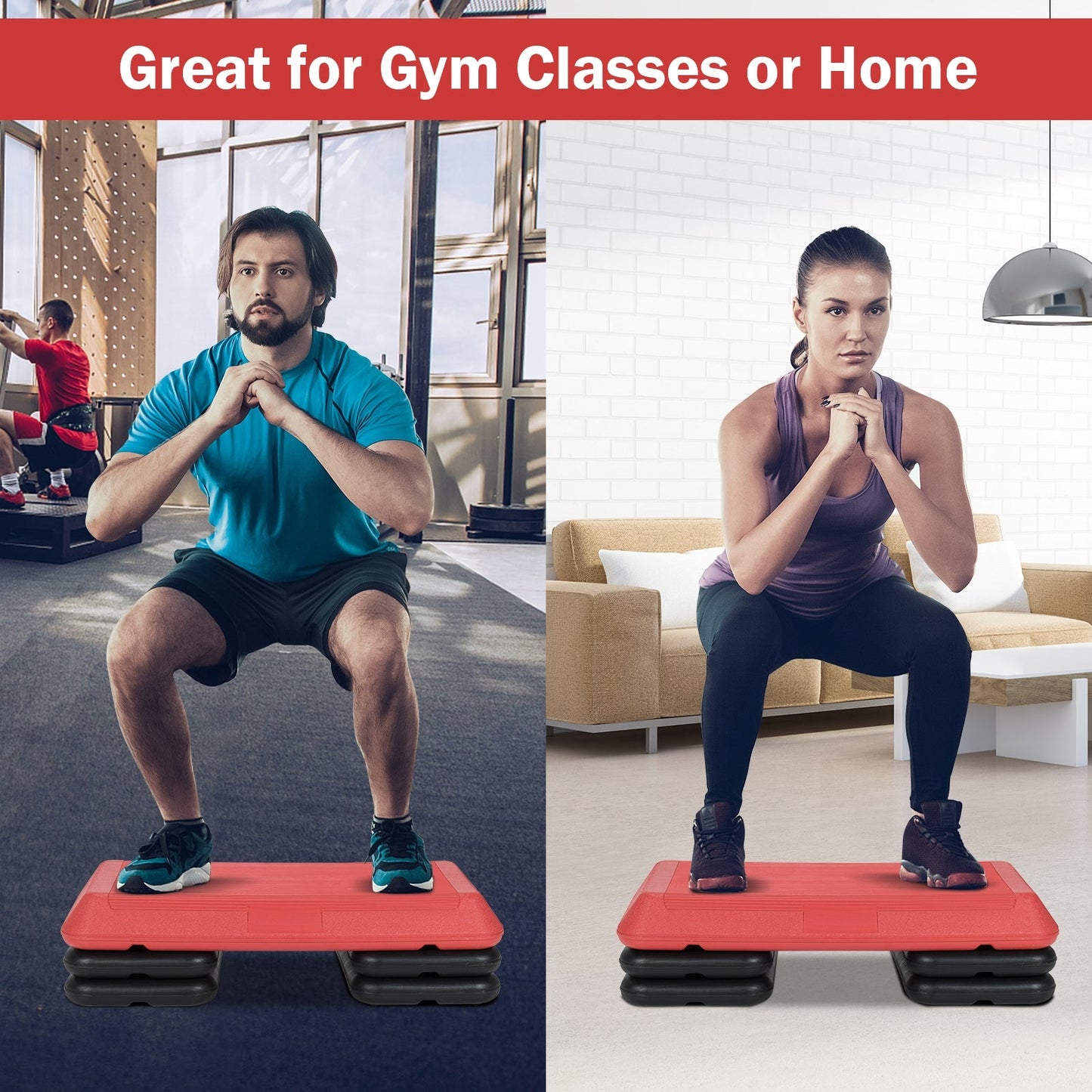 Adjustable Aerobic Stepper Exercise Platform