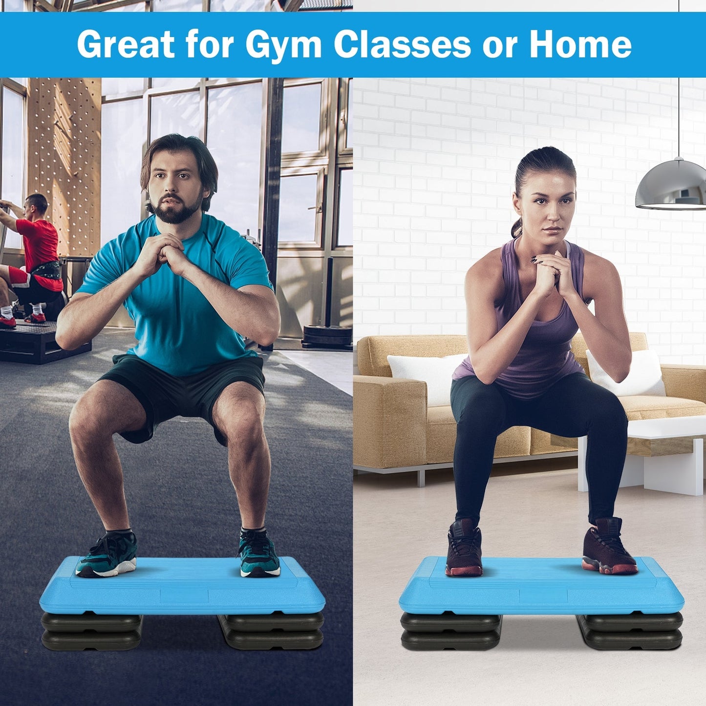 Adjustable Aerobic Stepper Exercise Platform