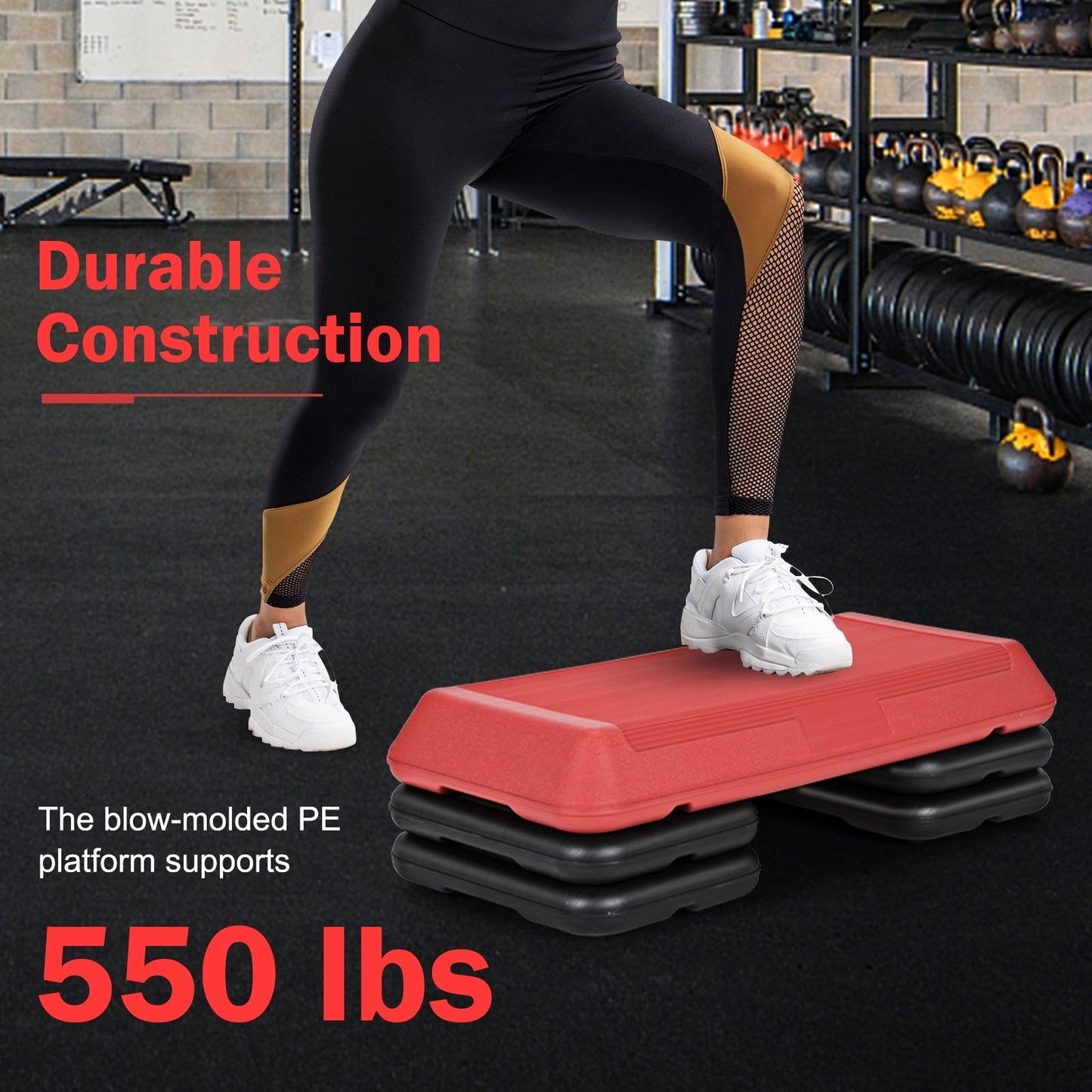Adjustable Aerobic Stepper Exercise Platform