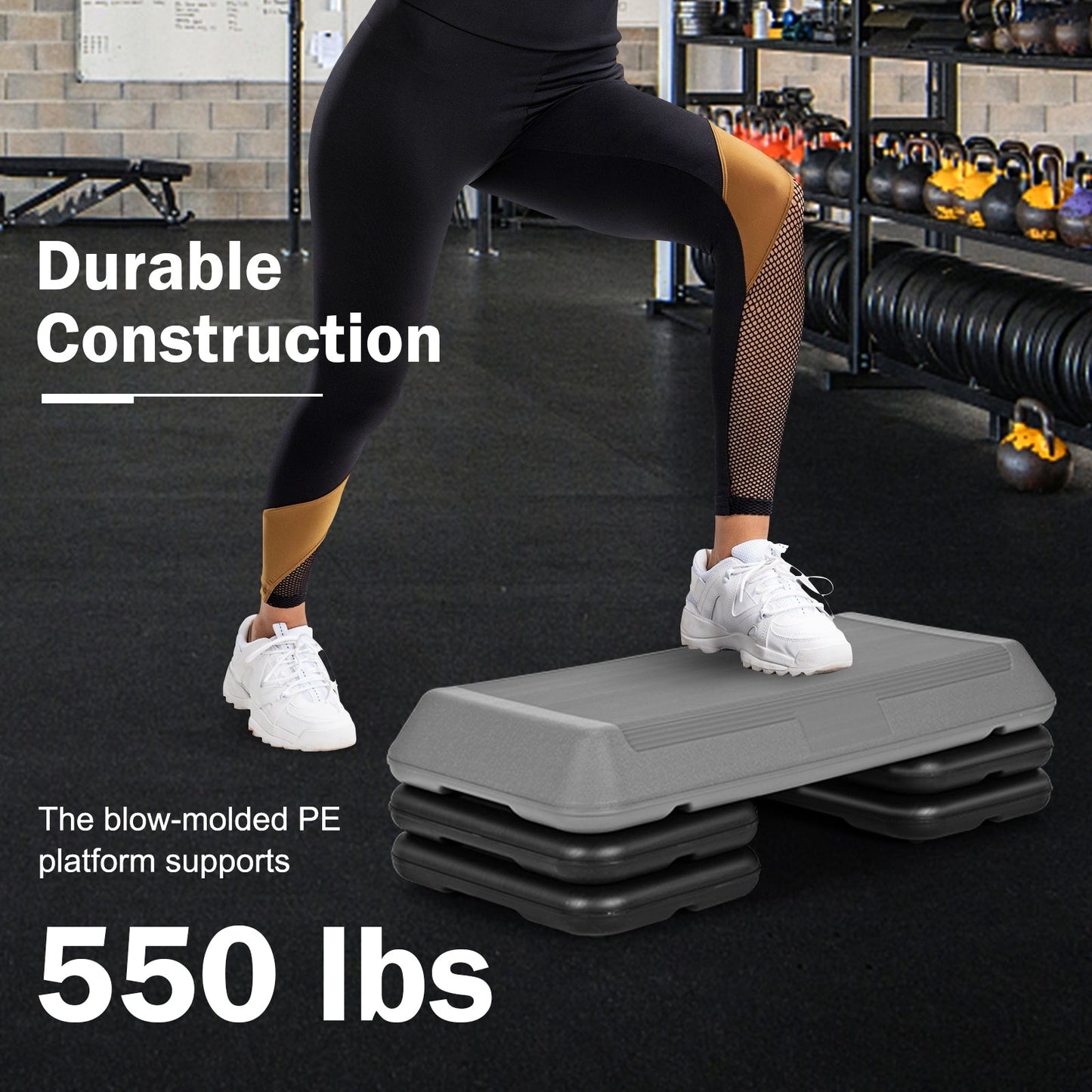 Adjustable Aerobic Stepper Exercise Platform
