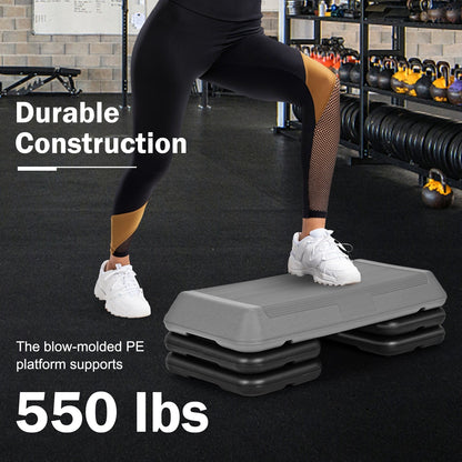 Adjustable Aerobic Stepper Exercise Platform
