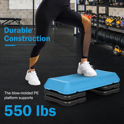 Adjustable Aerobic Stepper Exercise Platform