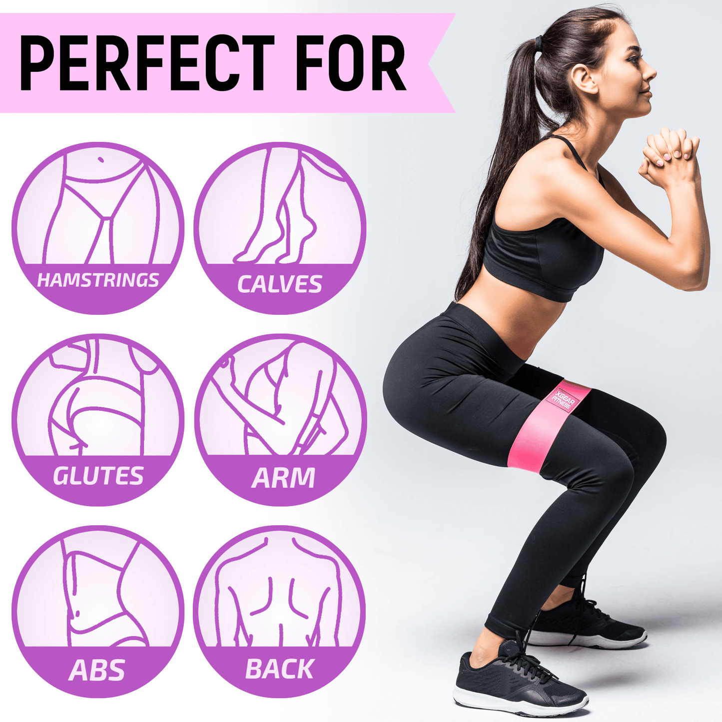 XGear Fitness Set of 3 Womens  Exercise Bands