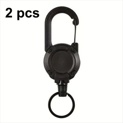1/2 Piece Retractable Keychain in Black,