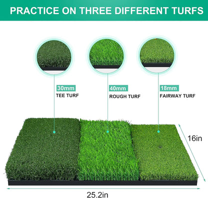 Golf Hitting Mat, Thickened Golf Practice,Non-Slip Rubber Back