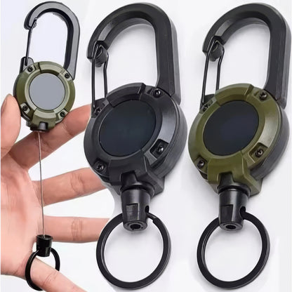 1/2 Piece Retractable Keychain in Black,