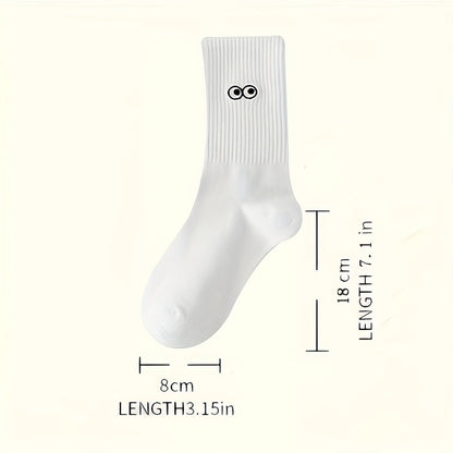 5 Pairs of Breathable and Comfortable Emoji Socks, Soft and Cute, Suitable for Daily Wear, Sports and Fitness