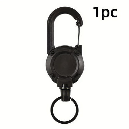 1/2 Piece Retractable Keychain in Black,