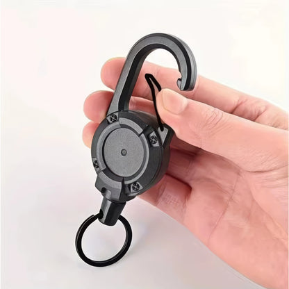 1/2 Piece Retractable Keychain in Black,