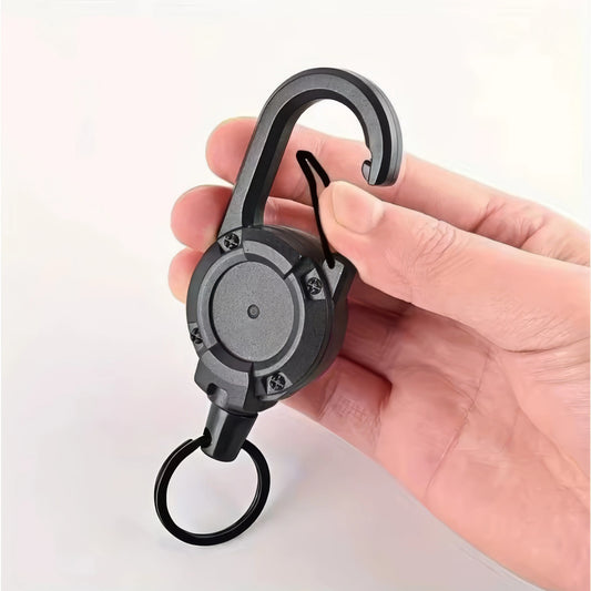 1/2 Piece Retractable Keychain in Black,