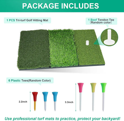 Golf Hitting Mat, Thickened Golf Practice,Non-Slip Rubber Back
