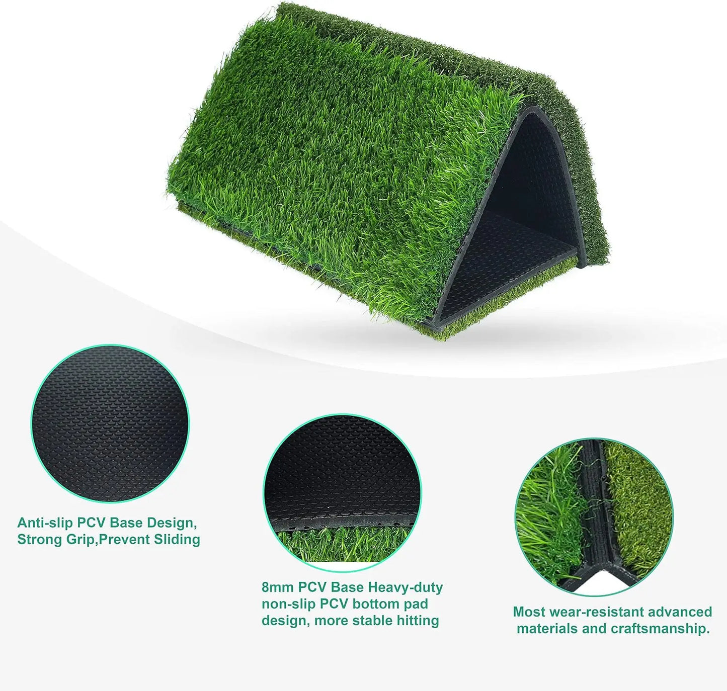 Golf Hitting Mat, Thickened Golf Practice,Non-Slip Rubber Back