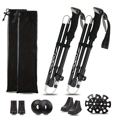 Ultralight Aluminum Alloy 5-Section Folding Trekking Pole