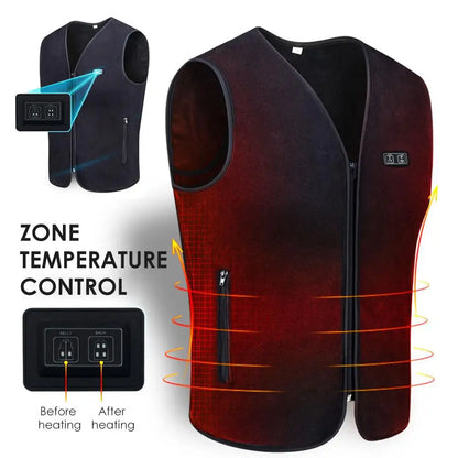 USB Heated Vest 3-speed Adjustable Temperature Self-heating Vest Washable