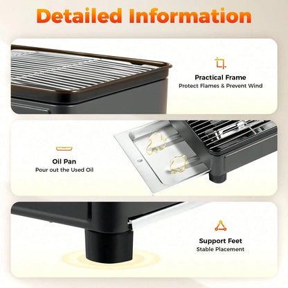 Gas Grill Portable Butane Stove,Stainless Steel Griddle