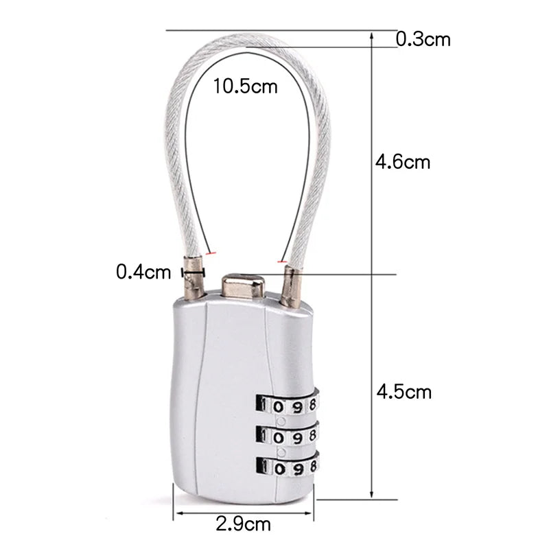 1Pcs 3 Digit Combination TSA Customs Lock