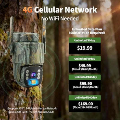 4G LTE cellular trail camera 2 pack , solar-powered ABS plastic body, black, 2K live streaming with 360