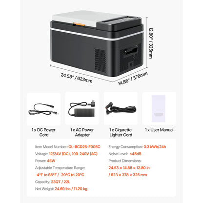 Car Refrigerator Mini Fridge Freezer Portable Compressor Cooler