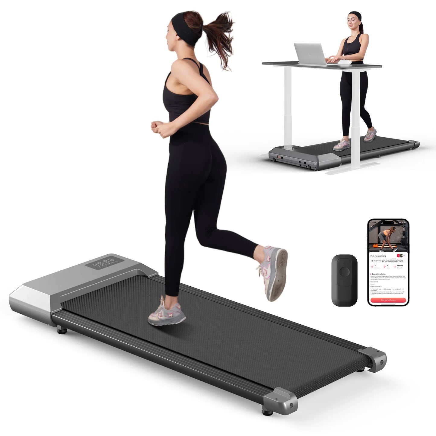 300lbs Treadmill for Home 2.5HP  2in1 Walking Running Fitness Machine