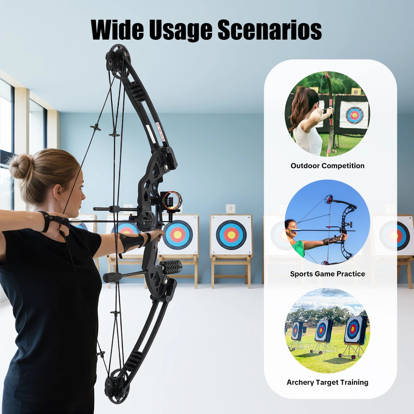 Compound Bow Arrow Set 30-55lb Adjustable Draw