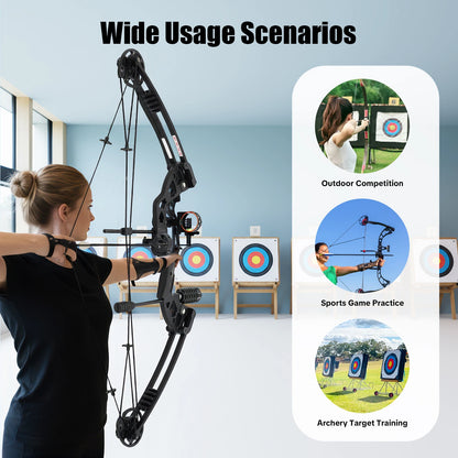 Compound Bow Arrow Set 30-55lb Adjustable Draw