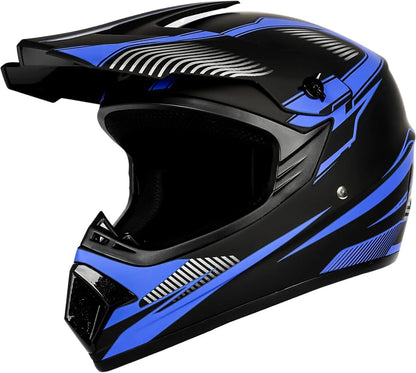 Youth Dirt Bike Helmet Set with Gloves, Goggles,