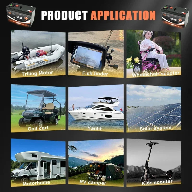 12V 150Ah Lithium  LiFeP04 Battery for Solar Charging