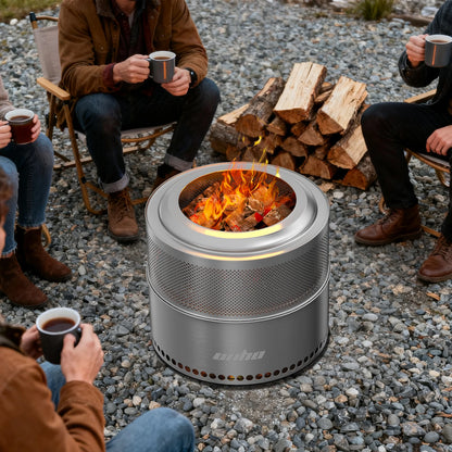 Wood Burning Firepit,Large Stainless Steel Smokeless