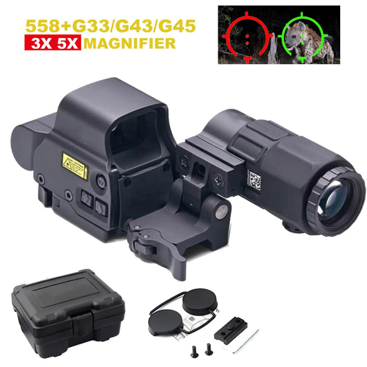 Red Dot Optic Sight Tactical Hunting Gear W/20mm Rail Mounts Detach Lever