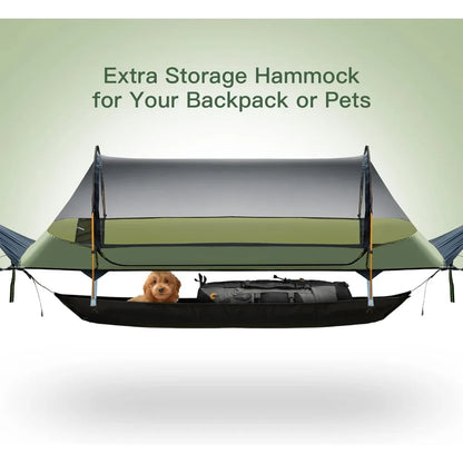 Flat Lay Hammock Tent with Trekking Poles for 1 Person Flat Lay Hammock