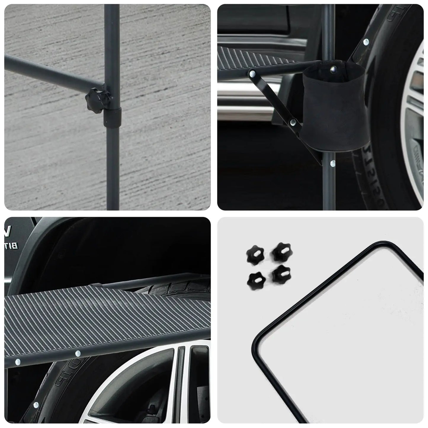 Aluminum Tailgate Table With Cupholders Adjustable Height