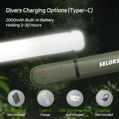SELORSS Rechargeable Portable Light Waterproof 2000 mAh
