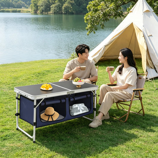 Portable Camping Table Folding Camping Table with Adjustable Legs