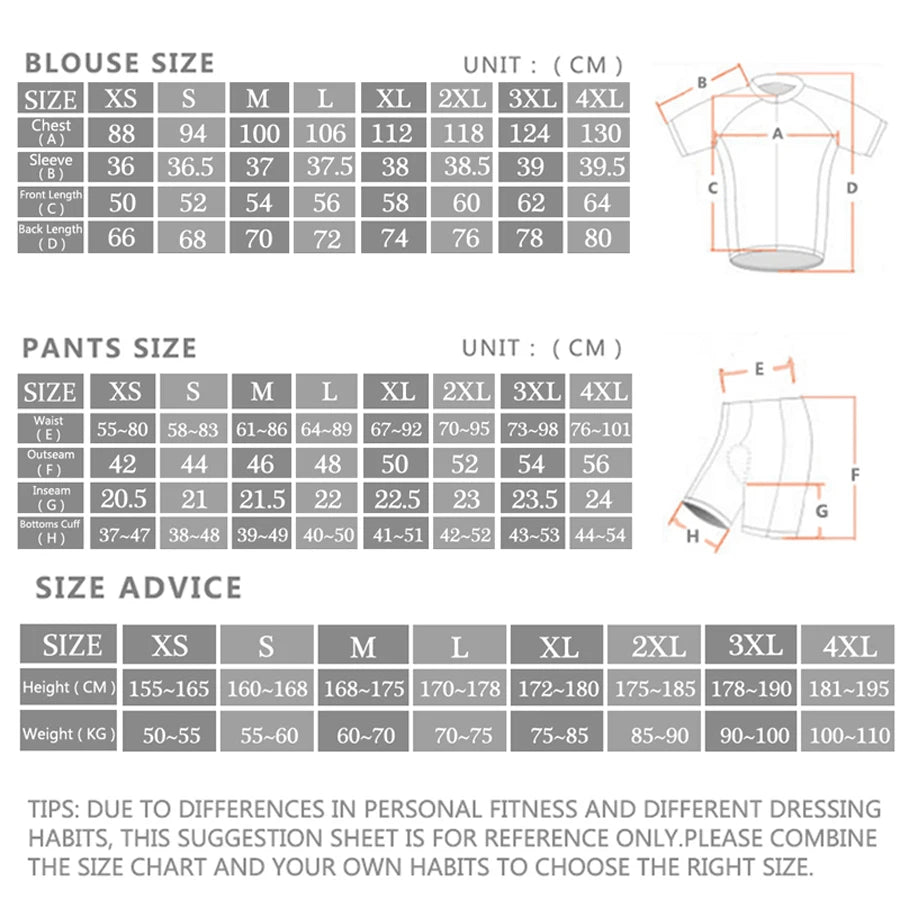 Team Bicycle Clothing Men Breathable
