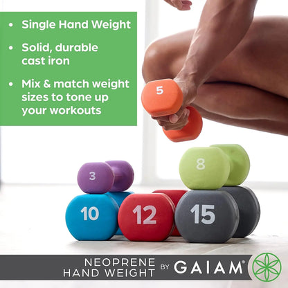 Neoprene Coated Dumbbell Hand Weight(10lb, Blue)