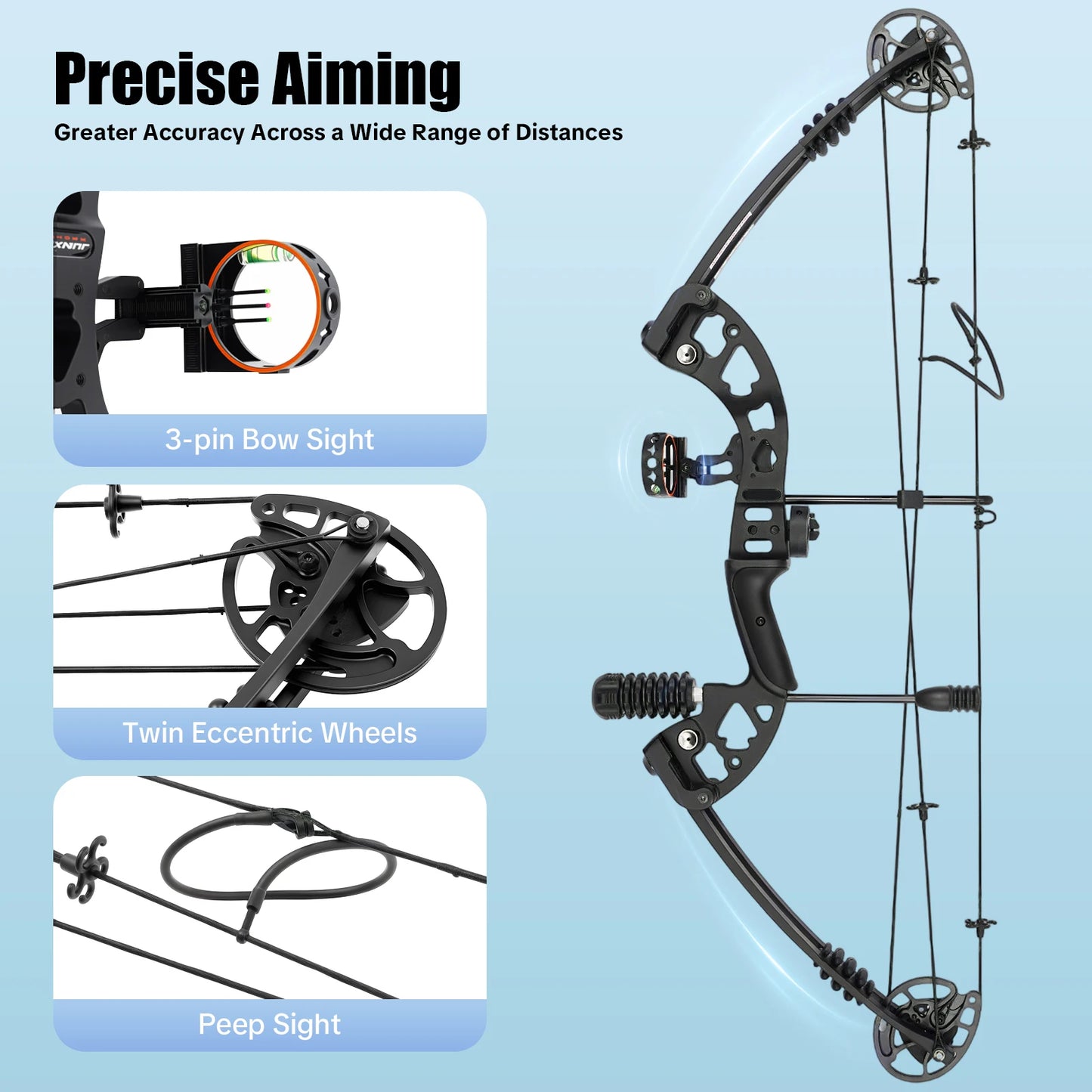 Compound Bow Arrow Set 30-55lb Adjustable Draw