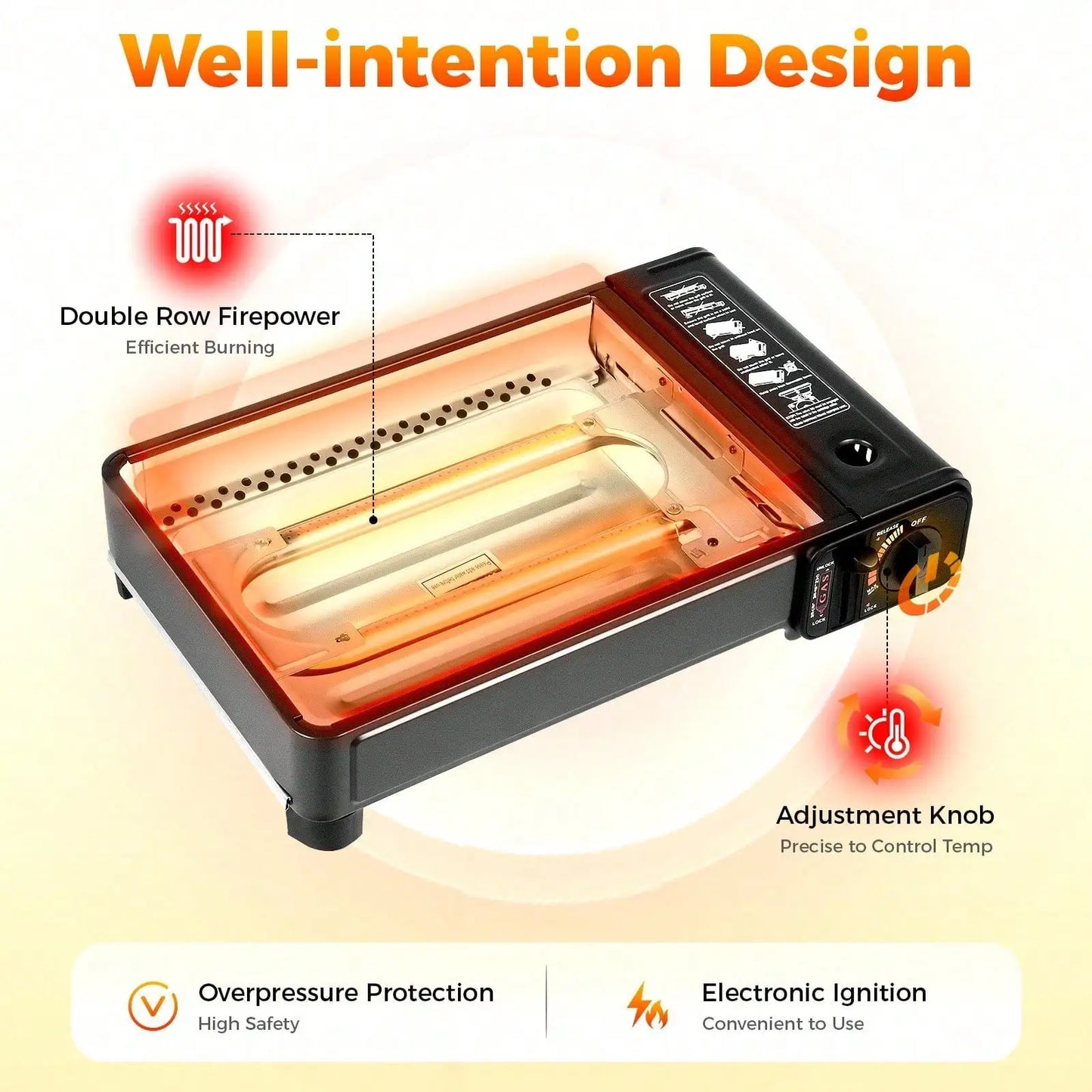 Gas Grill Portable Butane Stove,Stainless Steel Griddle
