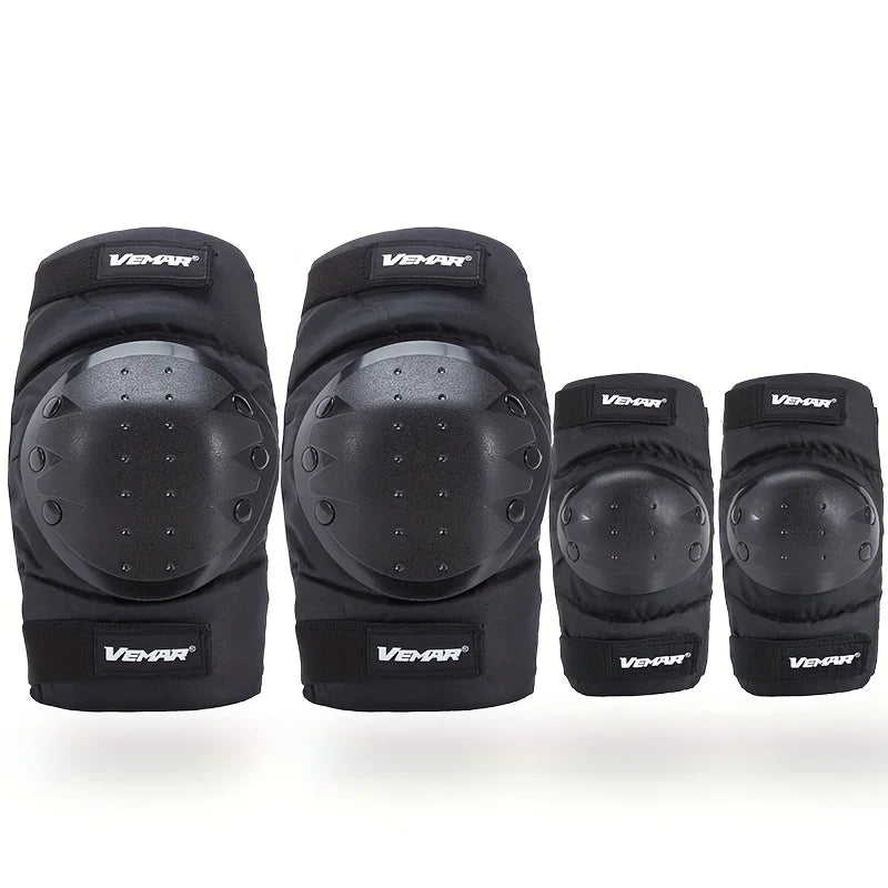 Motorcycle - Adjustable Knee/ Elbow Pads for Adults, 4pcs Protective Armor