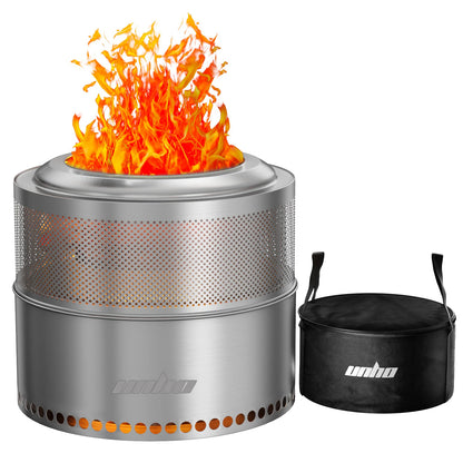 Wood Burning Firepit,Large Stainless Steel Smokeless