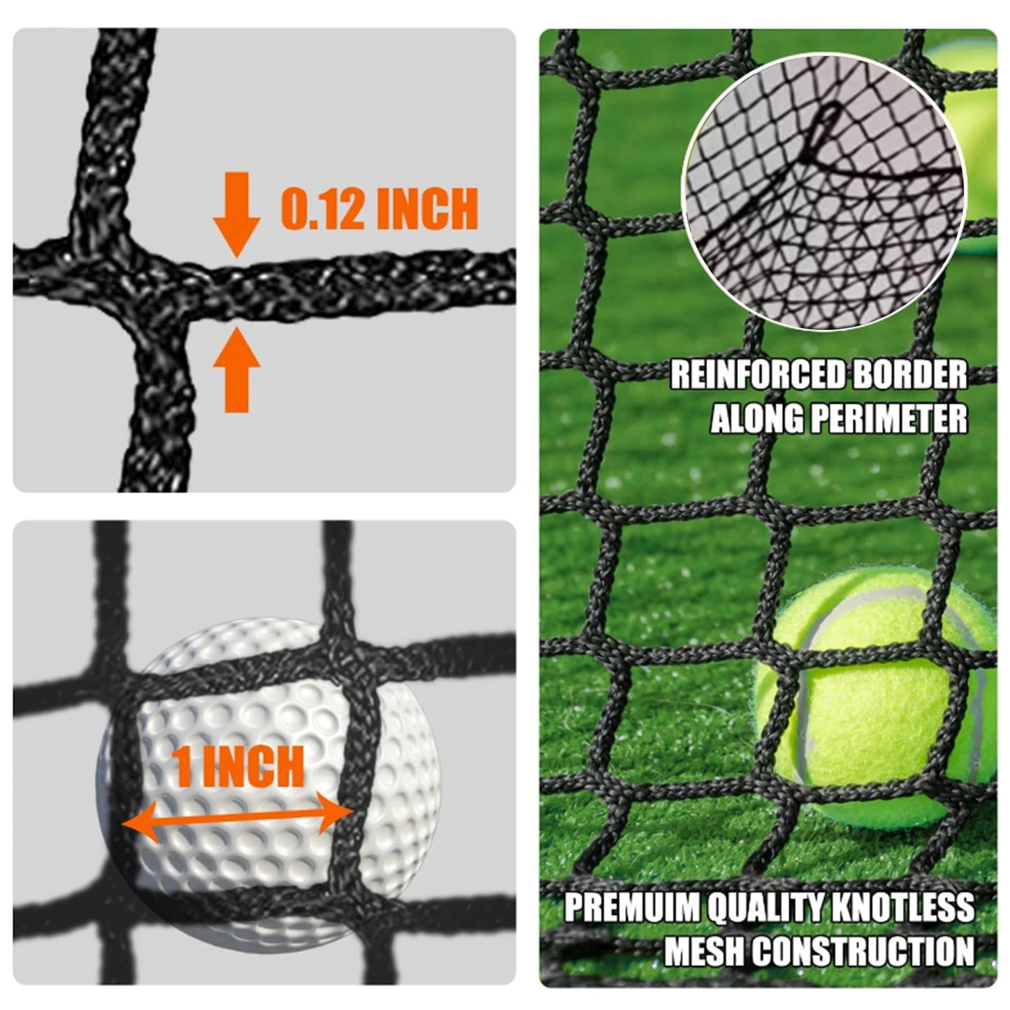 Golf Cage Net Foldable Ball Netting 10X10X10Ft