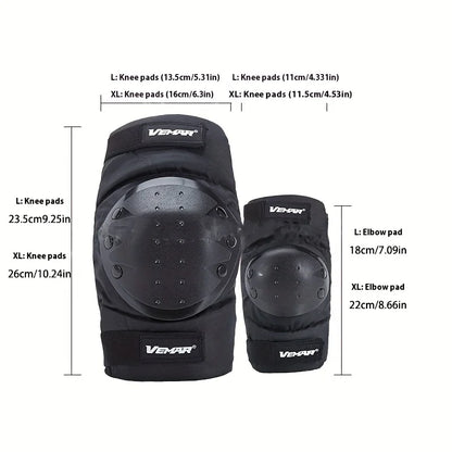 Motorcycle - Adjustable Knee/ Elbow Pads for Adults, 4pcs Protective Armor
