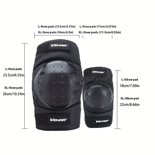 Motorcycle - Adjustable Knee/ Elbow Pads for Adults, 4pcs Protective Armor