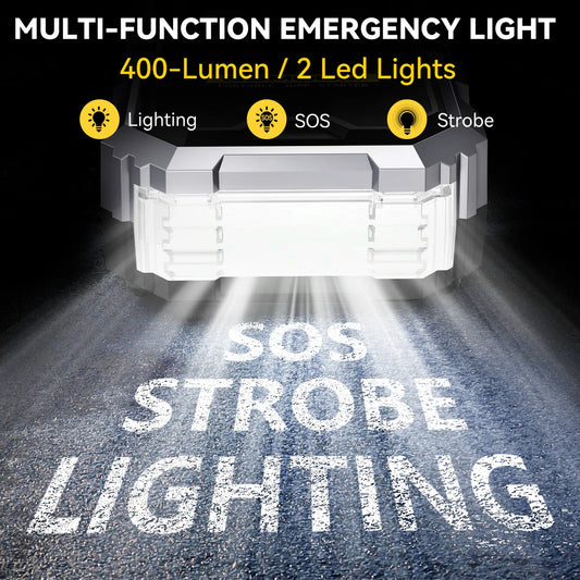 Car Jump Starter with Air Compressor Battery Booster 12V Power Bank with LED Flashlight, Smart Cable
