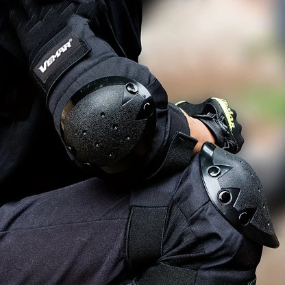 Motorcycle - Adjustable Knee/ Elbow Pads for Adults, 4pcs Protective Armor